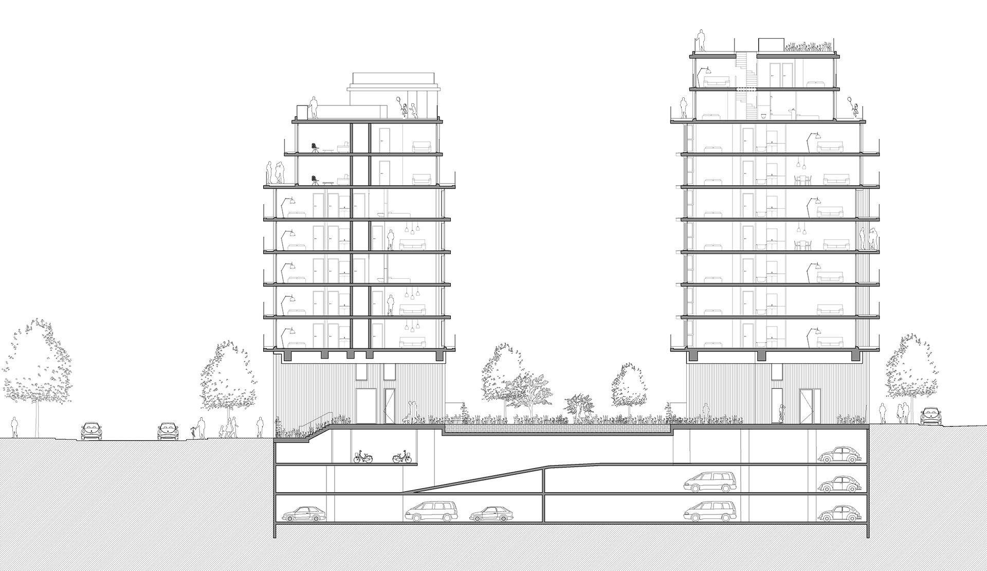 MUTATION D'UN ÎLOT, 338 LOGEMENTS, PARIS XIX-1